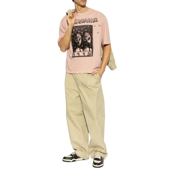 Dsquared2 Overlay Graphic Loose Fit T-shirt Dammig Antikros - Image 5