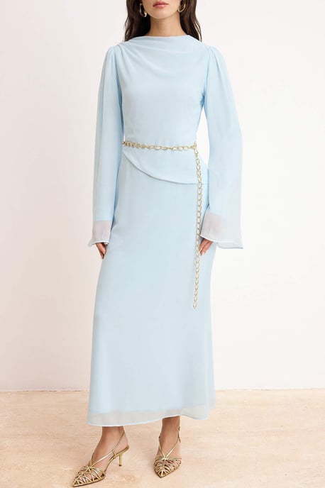 Damklänning med platt maxi- och nattklänning i hijab-modell, chic/a-linjeformat - Image 2