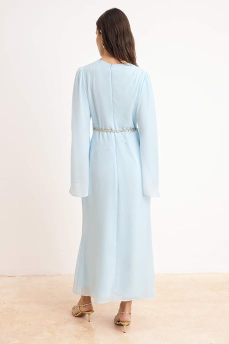 Damklänning med platt maxi- och nattklänning i hijab-modell, chic/a-linjeformat - Image 3