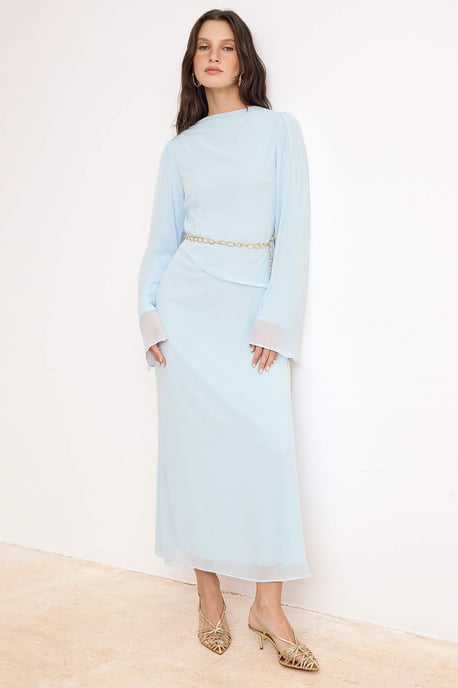 Damklänning med platt maxi- och nattklänning i hijab-modell, chic/a-linjeformat - Image 4