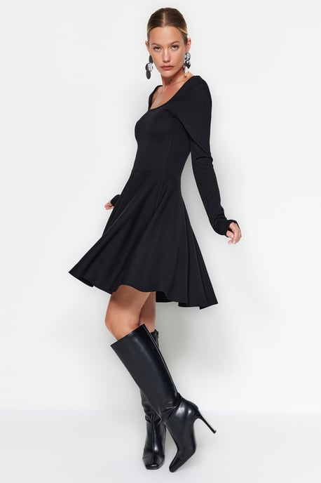 Unifarben Mini Långa Kvälls-/Vardagsklänningar Slim Fit Dam - Image 3