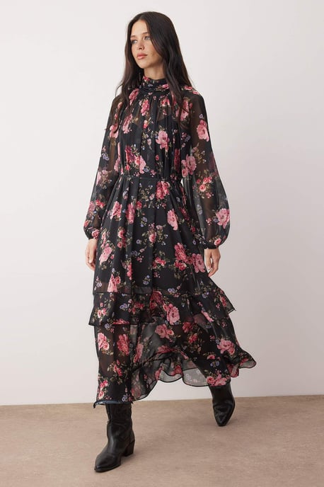 Zwarte maxi-jurk voor dames, geschikt voor avond- of dagelijks gebruik. - Image 4