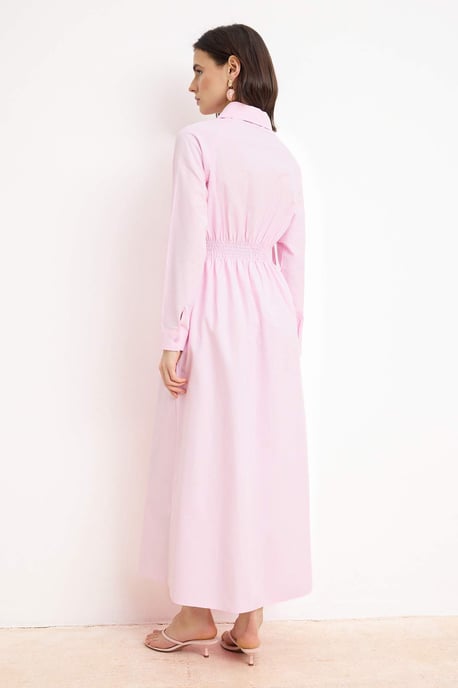 Marinblå platt maxilång klänning med A-linjeformad hijab för kvinnor - Image 3