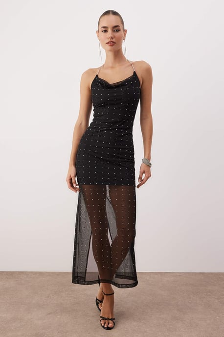Rak maxiklänning med ärmlös bodycon-mönster för kvinnor - Image 4