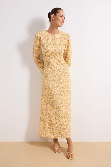 Blommig maxiklänning med A-linjeformad hijab för dam, avslappnad/vardaglig - Image 1
