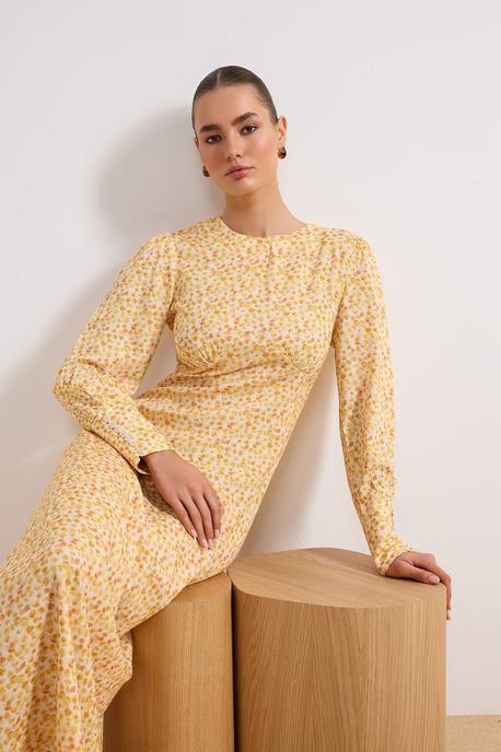 Blommig maxiklänning med A-linjeformad hijab för dam, avslappnad/vardaglig - Image 4