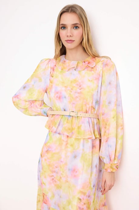 Blommig maxiklänning med A-linjeformad hijab för dam, avslappnad/vardaglig - Image 4