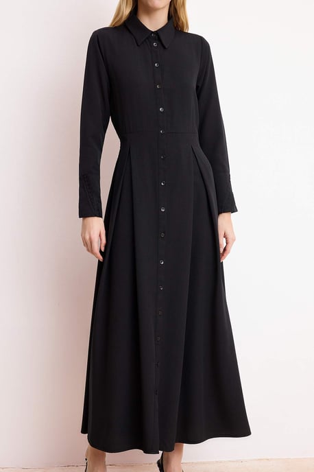 Damklänning med platt maxi-krage, avslappnad/vardaglig hijab-linje - Image 2