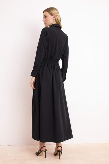 Damklänning med platt maxi-krage, avslappnad/vardaglig hijab-linje - Image 3