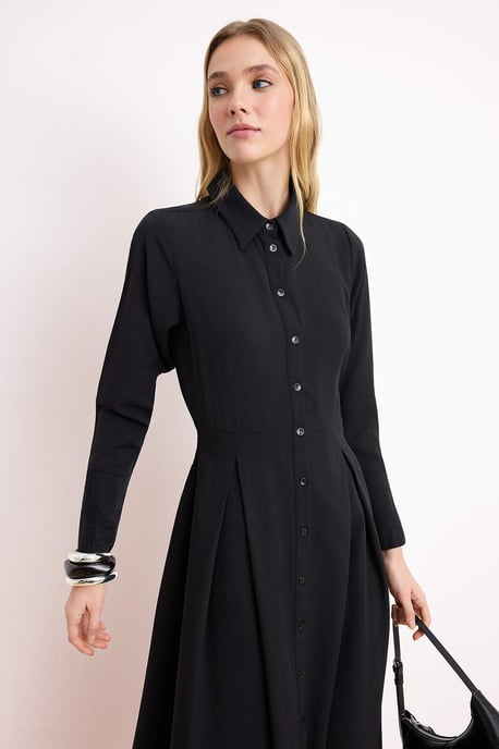 Damklänning med platt maxi-krage, avslappnad/vardaglig hijab-linje - Image 4