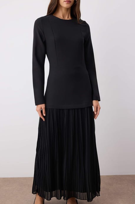 Dames platte maxi lange chique/nachtjurk met hijab - Image 2