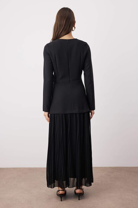 Dames platte maxi lange chique/nachtjurk met hijab - Image 3