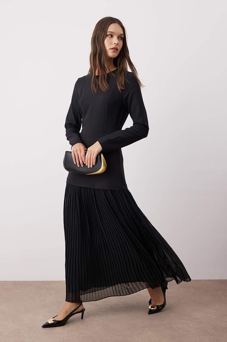Dames platte maxi lange chique/nachtjurk met hijab - Image 4