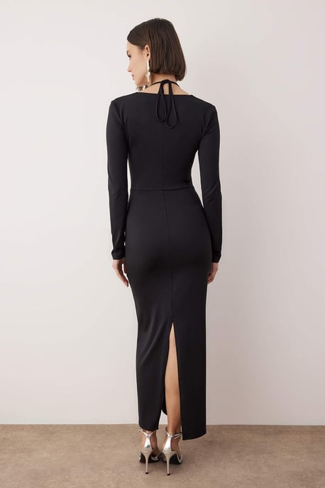 Unifarben Maxilång Cocktailklänning med Bodycon-motiv för kvinnor - Image 3