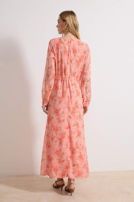 Lange maxi-jurk met bloemenprint voor dames, casual/dagelijks, A-lijn model, geschikt voor hijab. - Image 3