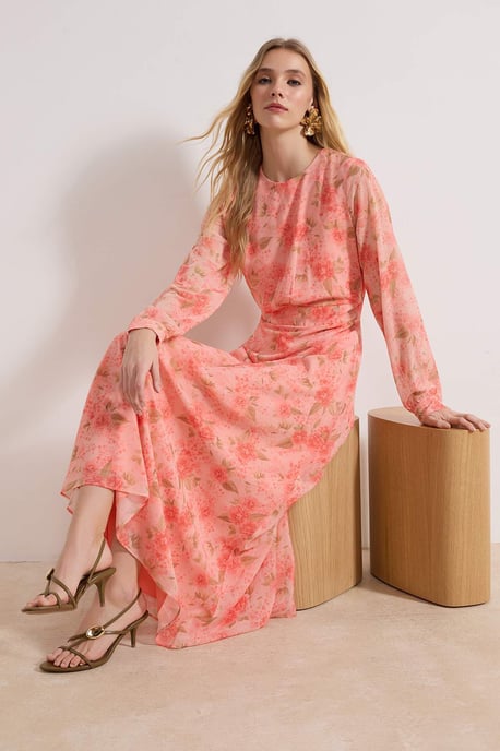 Lange maxi-jurk met bloemenprint voor dames, casual/dagelijks, A-lijn model, geschikt voor hijab. - Image 4