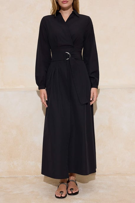 Damklänning med platt maxi-krage, avslappnad/vardaglig hijab-linje - Image 2