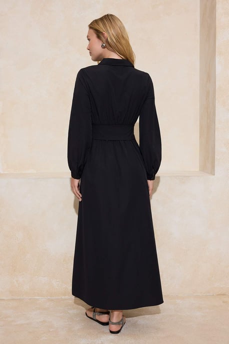 Damklänning med platt maxi-krage, avslappnad/vardaglig hijab-linje - Image 3
