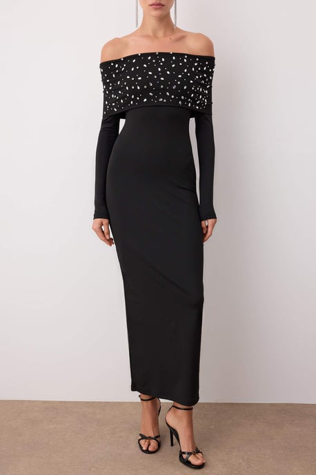 Damklänning med platt maxi-lång chic/nattklänning och bodycon - Image 2