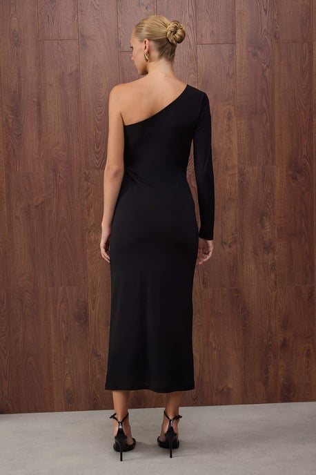 Unifarben Maxi Lång Cocktailklänning med Bodycon-motiv för Dam - Image 3