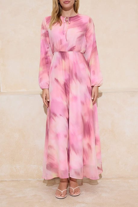 Damklänning med gradientmönster, lång A-linjeformad hijab, avslappnad/vardaglig modell - Image 2