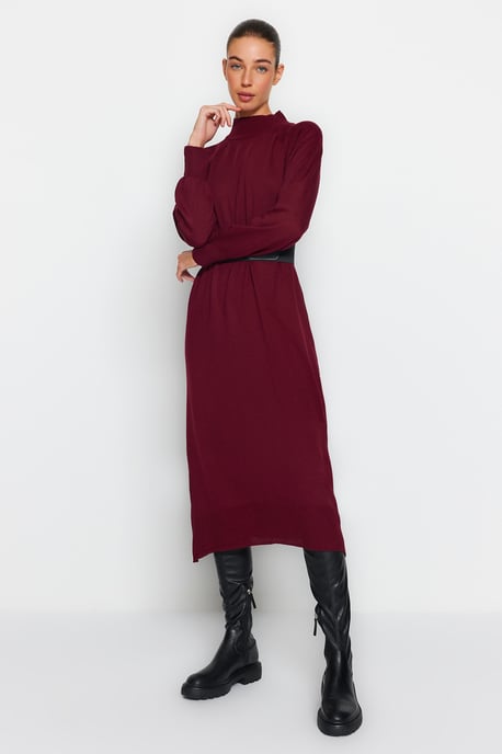 Lila Unifarben Lång Lång Casual Regular Fit Moderiktiga Klänningar för Dam - Image 2