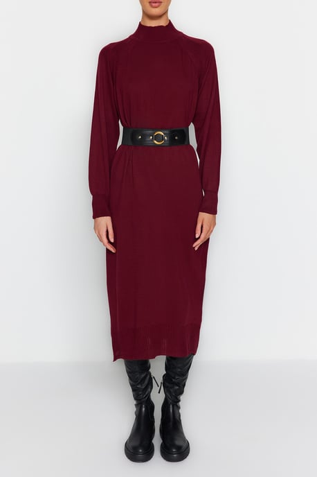 Lila Unifarben Lång Lång Casual Regular Fit Moderiktiga Klänningar för Dam - Image 3
