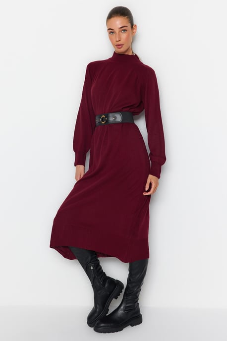 Lila Unifarben Lång Lång Casual Regular Fit Moderiktiga Klänningar för Dam - Image 4