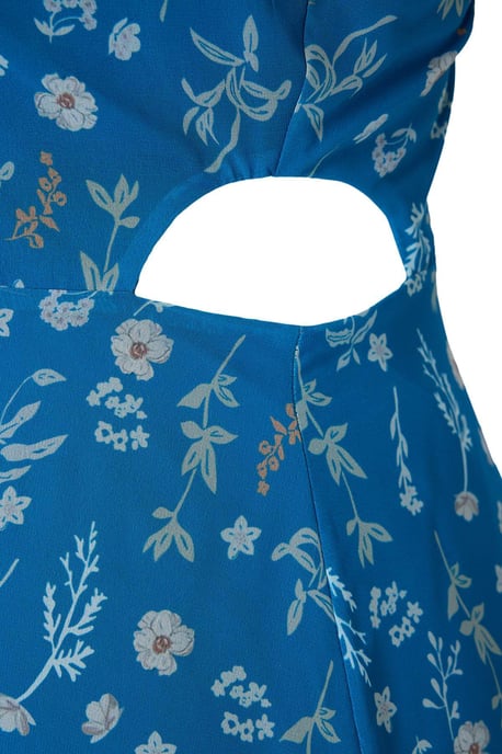 Curve Damklänningar med ärmlös blommig A-linjeformad maxiklänning i plusstorlek för blåa och blommiga - Image 2