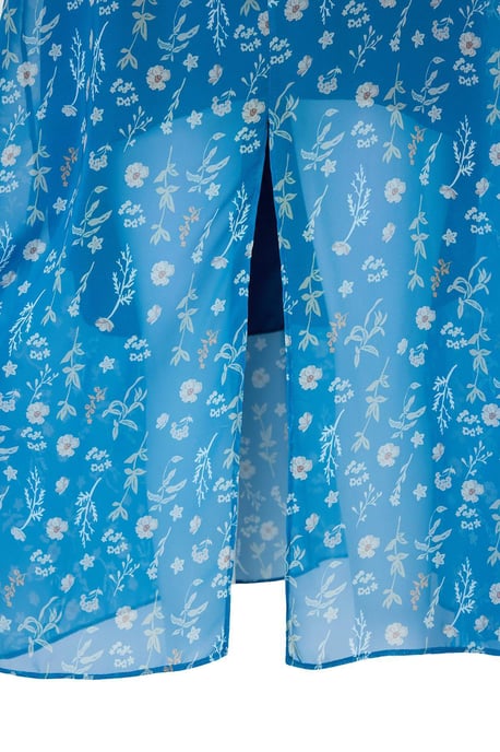 Curve Damklänningar med ärmlös blommig A-linjeformad maxiklänning i plusstorlek för blåa och blommiga - Image 3