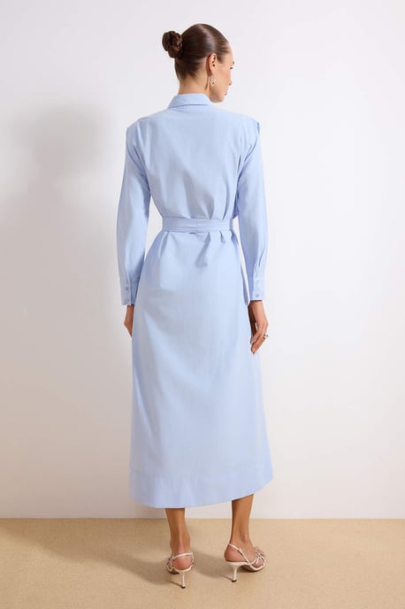 Dames platte maxi lange casual/dagelijkse skater hijab jurk - Image 3