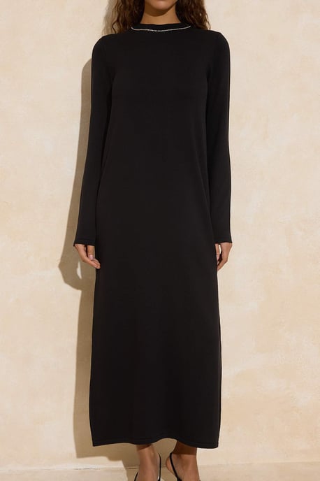 Damklänning med platt maxi-krage, avslappnad/vardaglig hijab-linje - Image 2