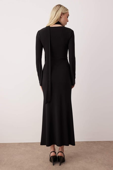 Dames platte maxi lange chique/nacht bodycon jurk - Image 3