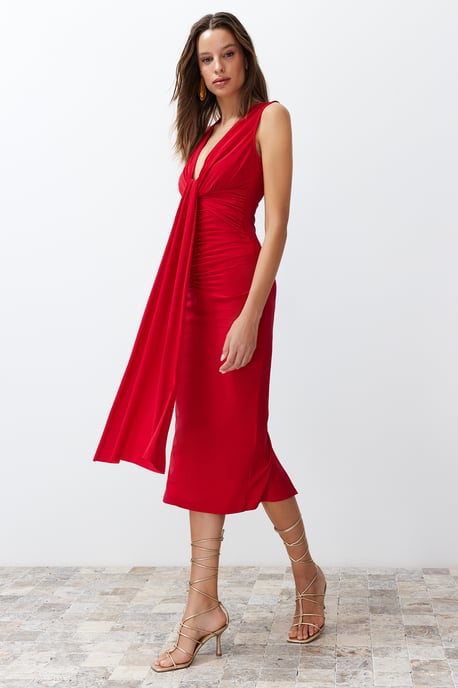 Women's Unifarben Midi Sleeveless Cocktail Fitted Dresses - Image 1