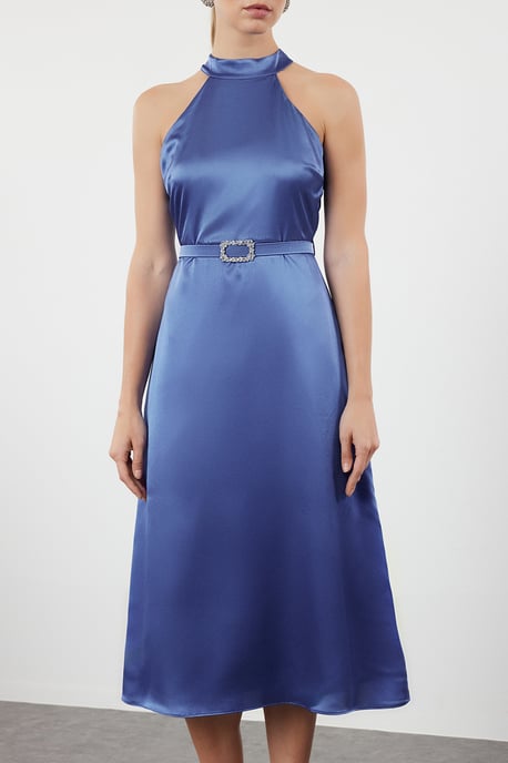 Damesjurken Blau Unifarben Midi Mouwloos Afstudeer-/Galajurken - Image 2
