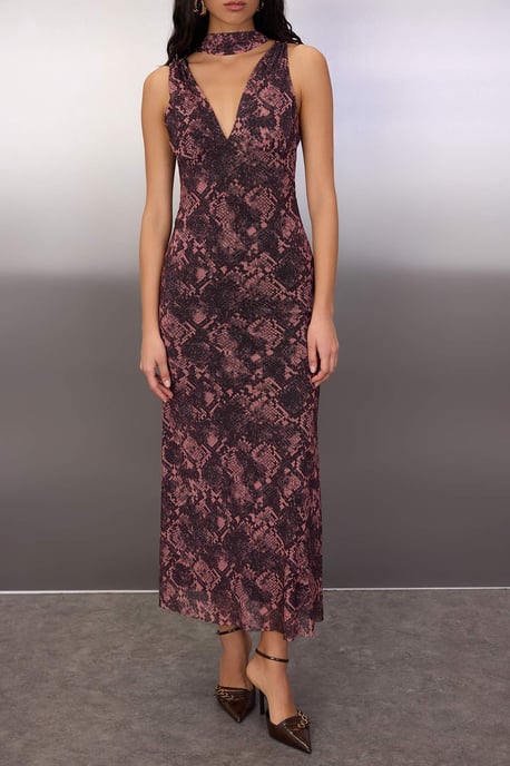 Ärmlös, snygg/nattklänning med djurmotiv och bodycon-motiv för kvinnor - Image 2