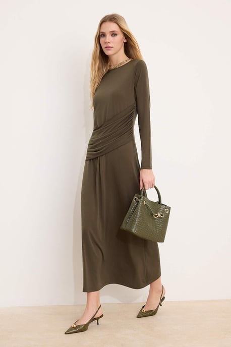 Damklänning med platt maxi- och nattklänning, chic/bodycon hijab - Image 4