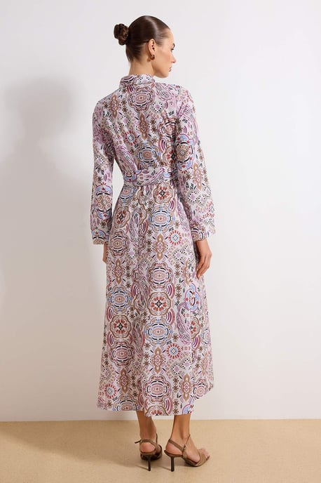 Lange maxi-jurk met bloemenprint voor dames, casual/dagelijks, A-lijn model, geschikt voor hijab. - Image 3