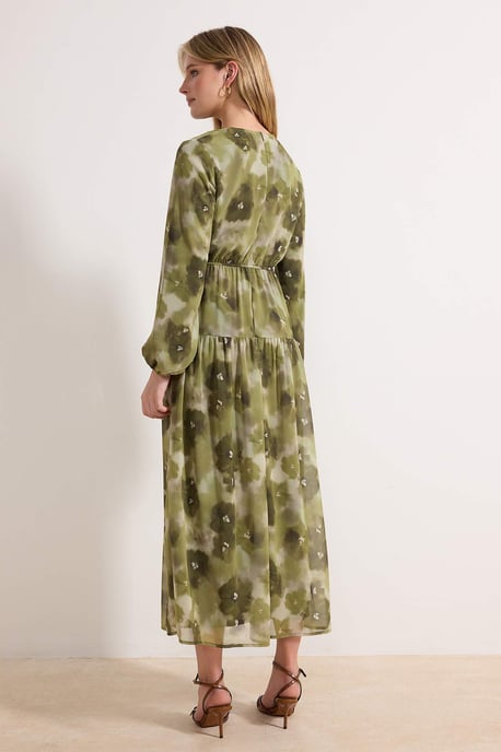 Blommig maxiklänning med A-linjeformad hijab för dam, avslappnad/vardaglig - Image 3