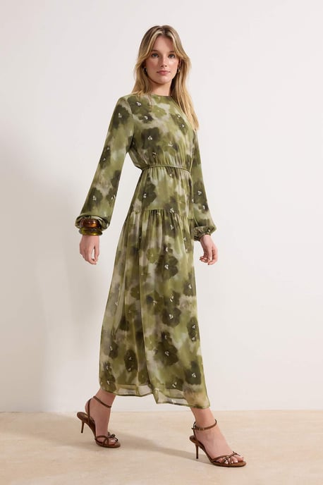 Blommig maxiklänning med A-linjeformad hijab för dam, avslappnad/vardaglig - Image 4