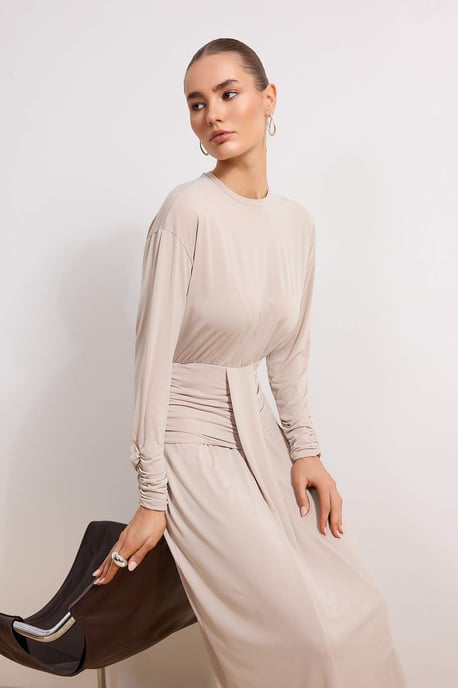 Damklänning med platt maxi- och nattklänning, chic/bodycon hijab - Image 4