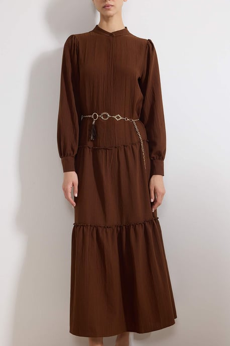 Damklänning med platt maxi-krage, avslappnad/vardaglig hijab-linje - Image 2