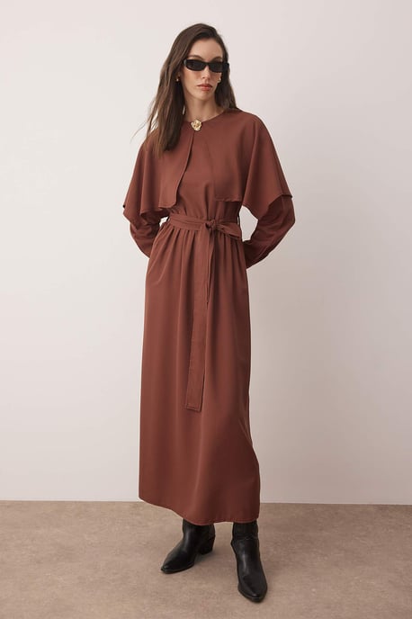 Dames maxi lange casual A-lijn bescheiden jurken van Unifarben - Image 1