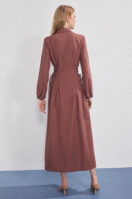 Rak maxiklänning med lång ärm, figurnära hijab för kvinnor, avslappnad/vardaglig - Image 3