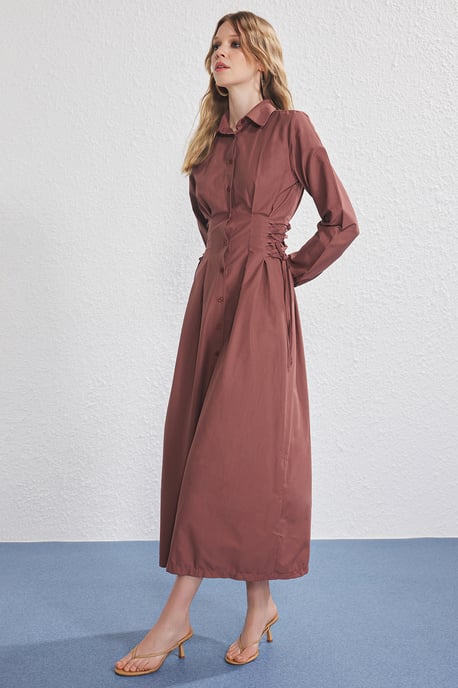 Rak maxiklänning med lång ärm, figurnära hijab för kvinnor, avslappnad/vardaglig - Image 4