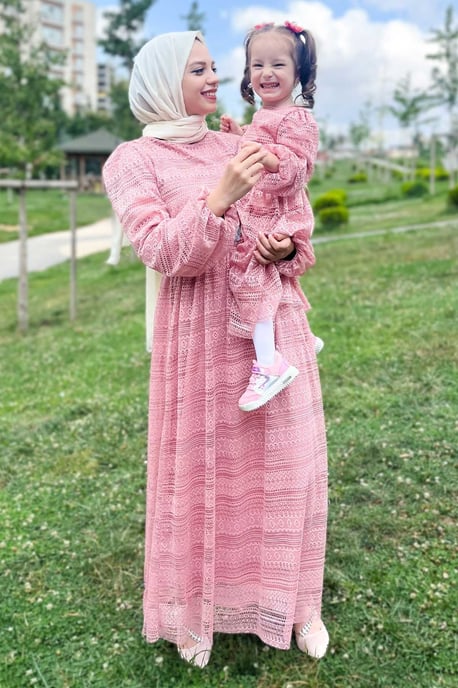 Spets Mamma Klänning Rosa - Image 2
