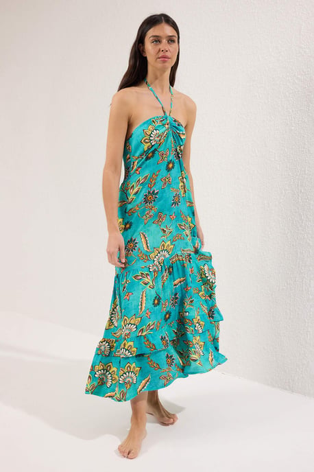 Geblümt Maxi Mouwloze Strandjurk voor Dames, Oversized - Image 4