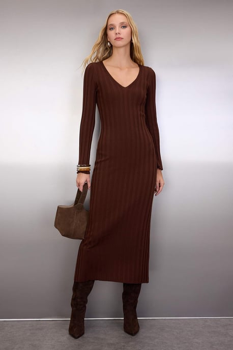 Damklänning med platt maxi-lång bodycon, dag- och nattklänning - Image 1