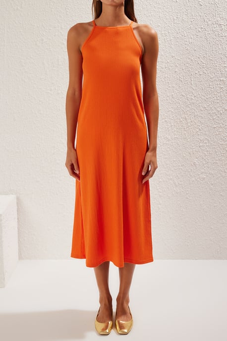 Effen mouwloze casual slim fit midi-jurk voor dames - Image 2