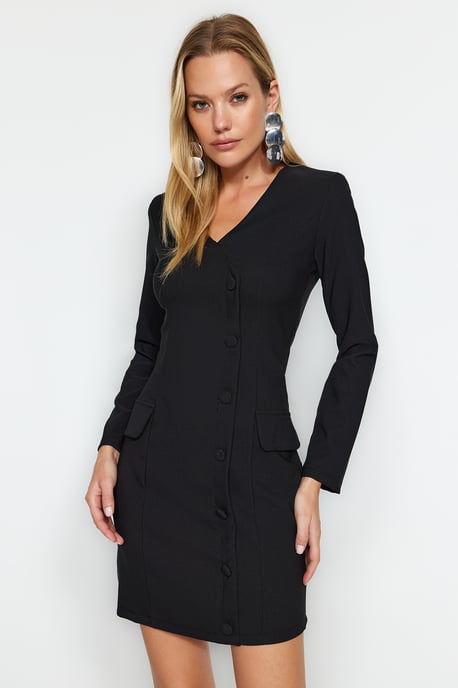 Unifarben Mini Långa Businessklänningar i Regular Fit för Dam - Image 4